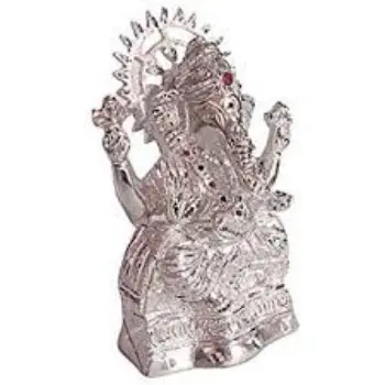 White Metal Ganesha Statue